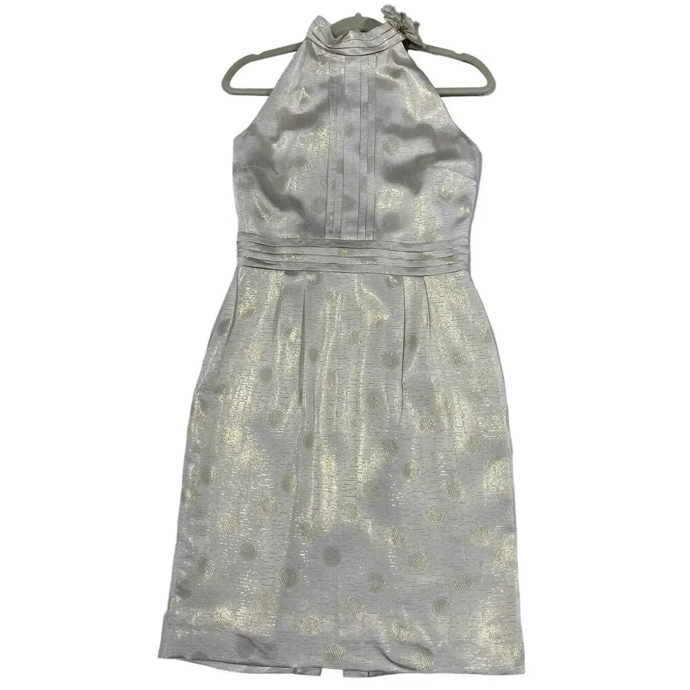 ANTONIO MELANI silk Sheath Dress Women 4 Halter Slimming Quiet Luxury Comfort - Picture 1 of 11